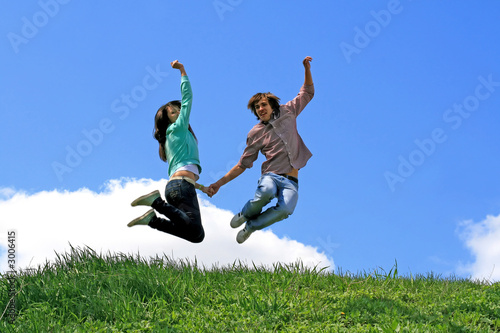 jumping couple