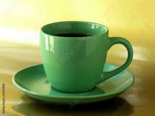 coffee in a green cup