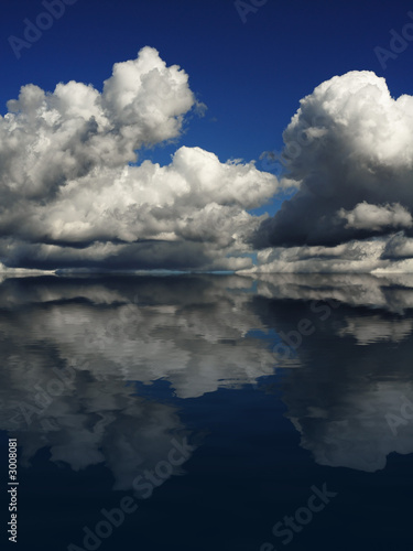 dramatic cloudscape with reflection