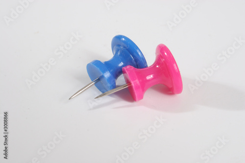 push pins in pink and blue photo