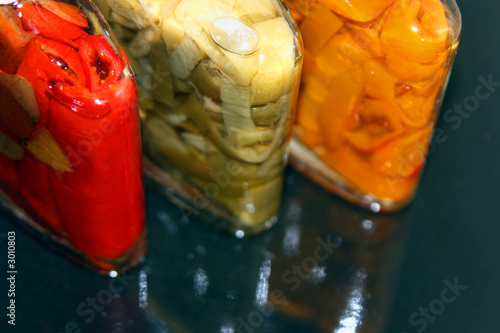 red, green & yellow peppers