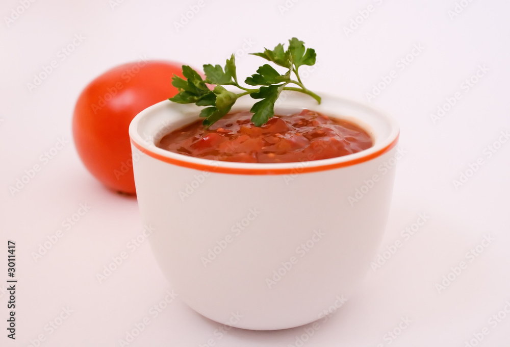 ketchup with parsley and tomato ketchup with parsley and tomato