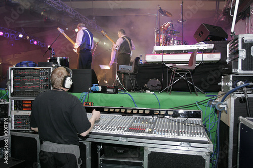 soundman at mixing desk