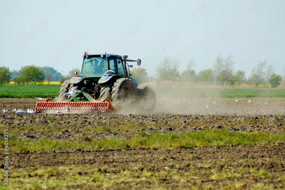 Fototapeta premium trecker und pflug
