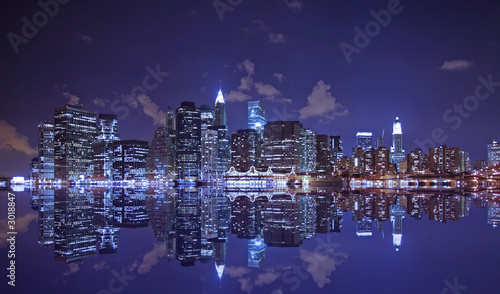 lower manhattan and reflection