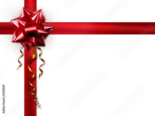red bow on a white background