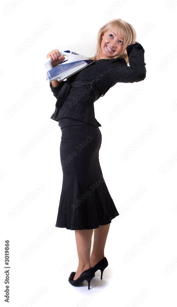 Fototapeta premium ironing businesswoman