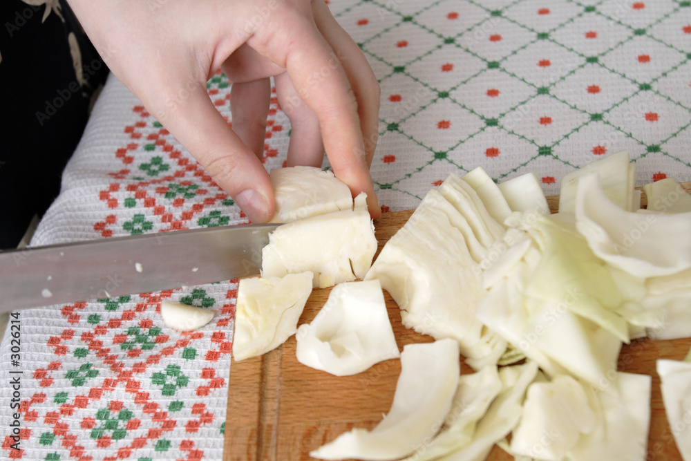 cutting of cabbage cutting of cabbage