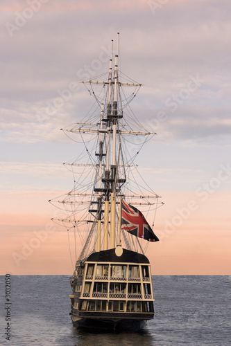 british flag union jack on sailing ship