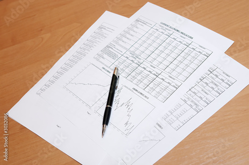 pen on financial report