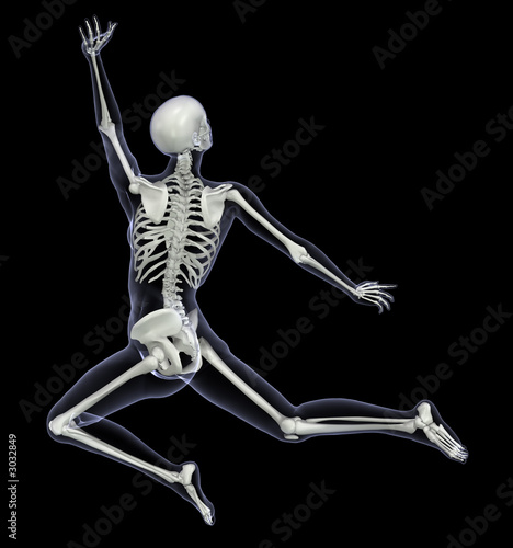skeleton in motion - woman leaping 2