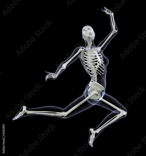 skeleton in motion - woman leaping 1