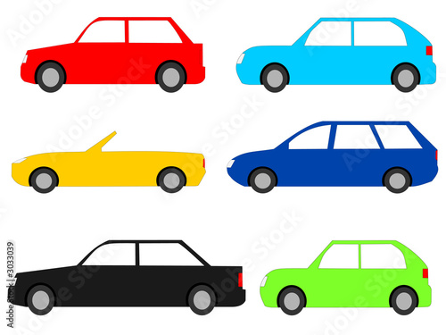 Fototapeta Naklejka Na Ścianę i Meble -  colourful cars with assorted designs
