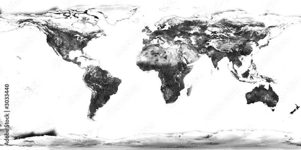 Obraz premium high resolution black and white world map