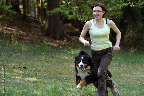 woman and dog