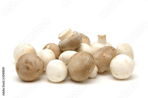button and brown mushrooms