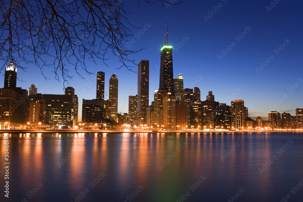 Naklejka premium centrum chicago