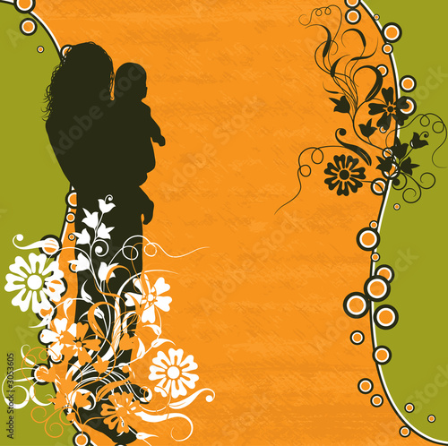 grunge mother, floral background