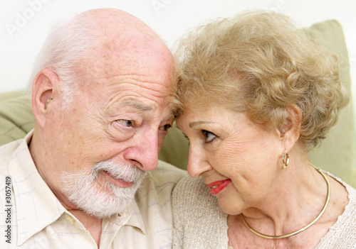 Canvas Print senior couple flirting
