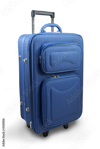 Blue travel suitcase - isolated