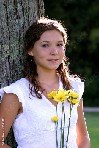 pretty teen at park