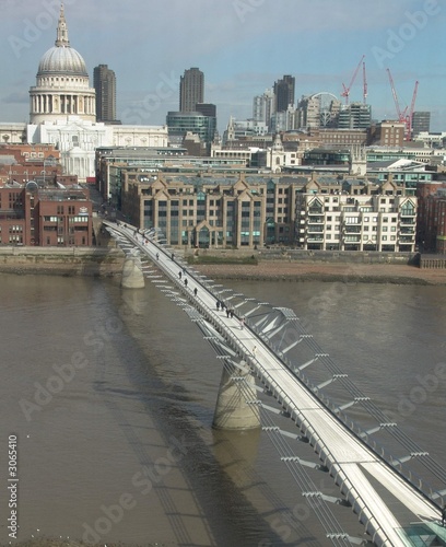 millennium bridge with st pauls cathedral london #3065410