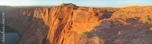 brown cliffs with the desert at the sunset, horseshoe bend, unit