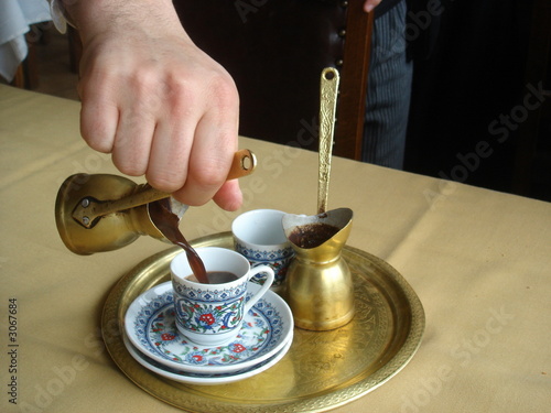 preparing turkish coffee