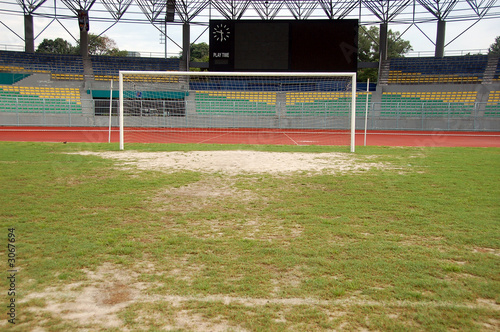 football goal poles and score board photo