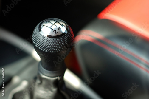 gearshift of sportive car photo