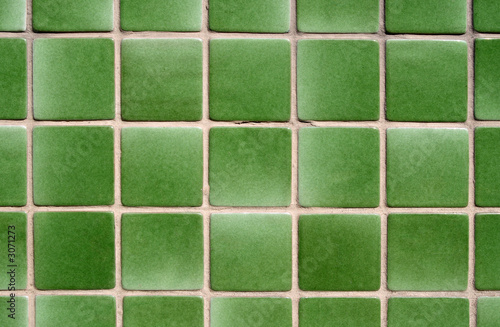 green tiles background.