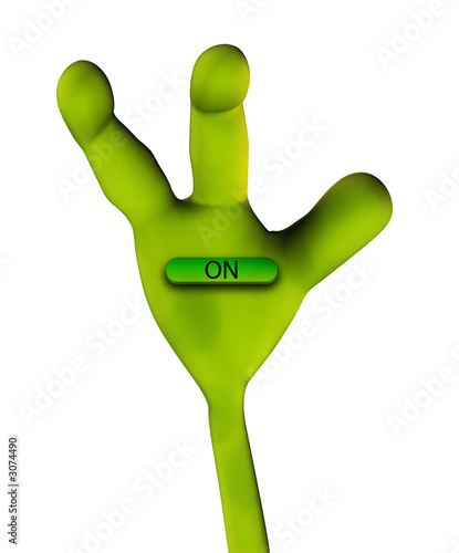 alien hand pushing button 235 photo