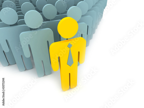 yellow leader with people
