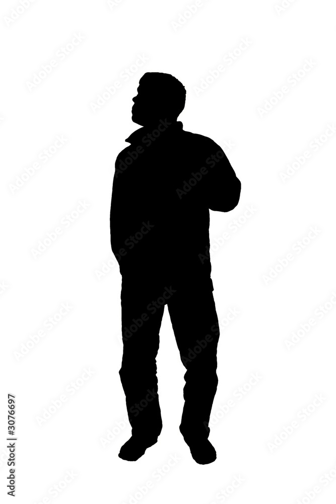 silhouette of a casual man