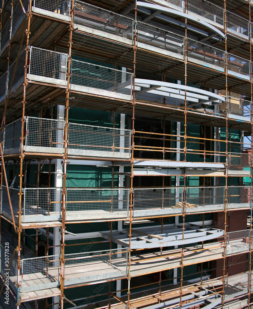 new building with scaffolding new building with scaffolding