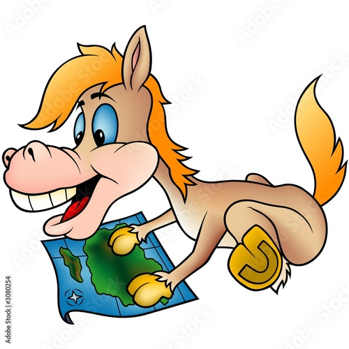 Fototapeta Naklejka Na Ścianę i Meble -  horse and map