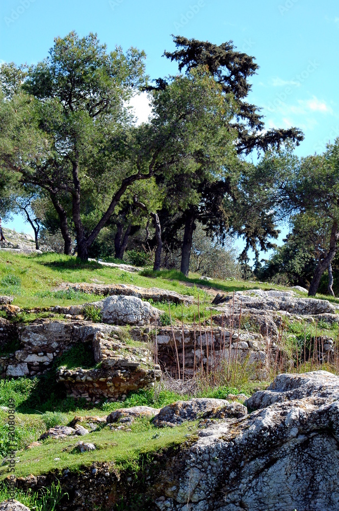 ancient ruins of a city at the acropolis