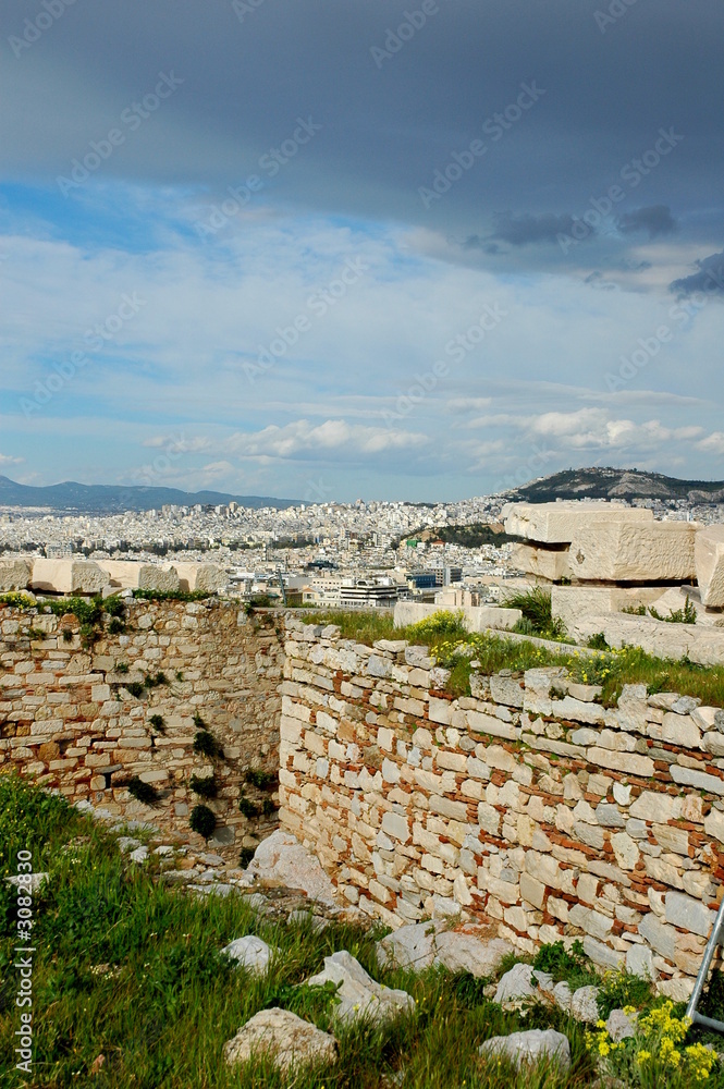 ruins at the acropolis in athens, greece