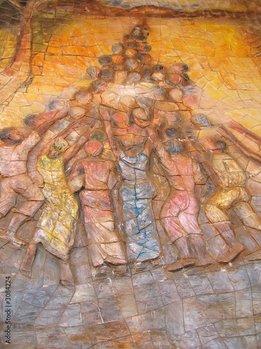 african urban modern art on a city wall with many colors, camero photo