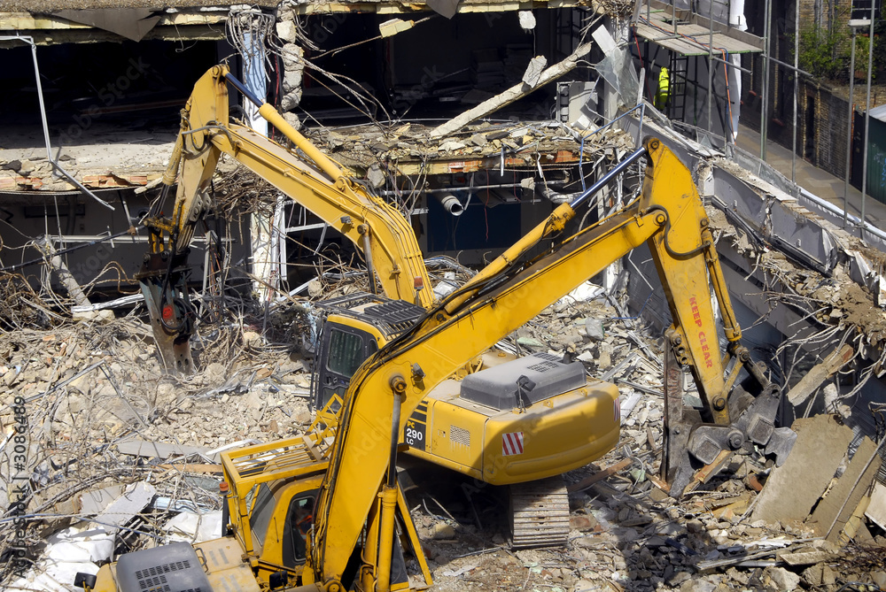excavators on building site excavators on building site