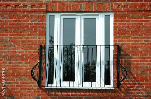 french windows and brickwork