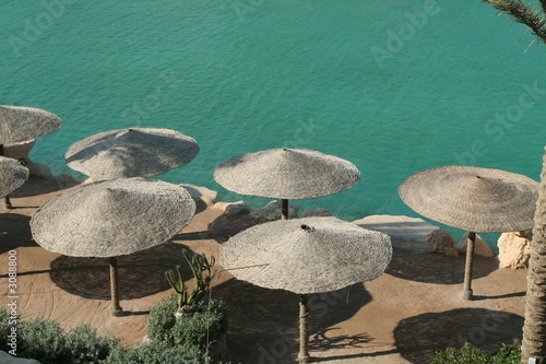 umbrellas on egyptian beach