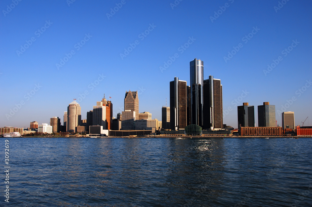 Fototapeta premium detroit skyline in daytime