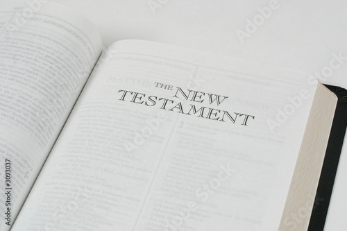 bible open to the new testament photo