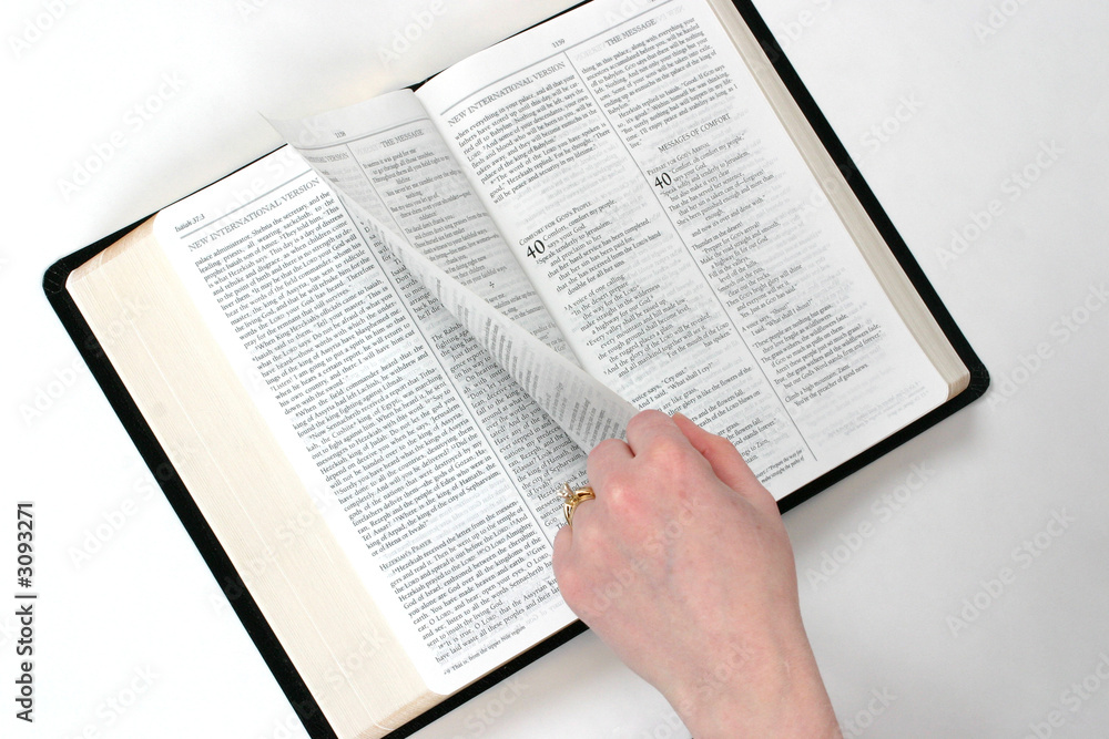Naklejka premium paging through the bible
