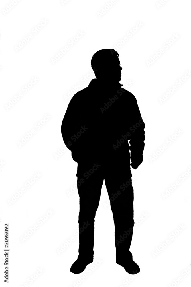 silhouette of a casual man