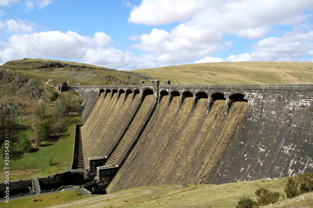 The Claerwen Dam, Elan Valley, Wales.