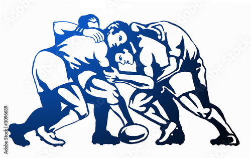 rugby maul 4 players blue