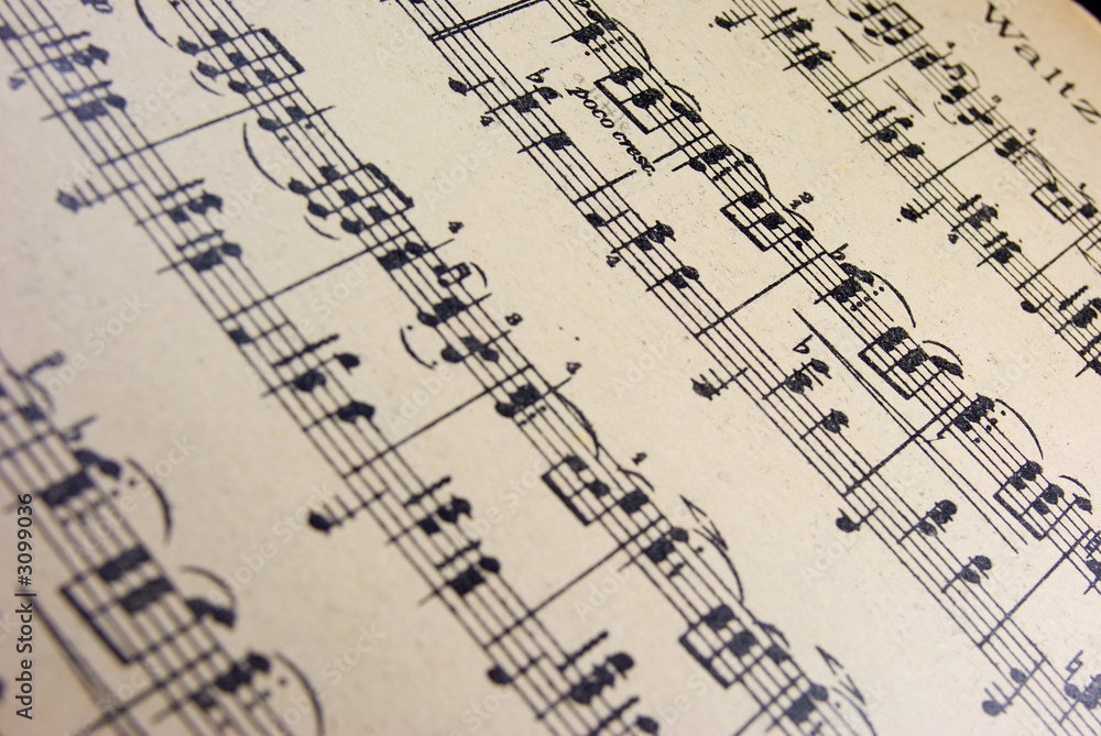 Obraz premium old piano sheet music