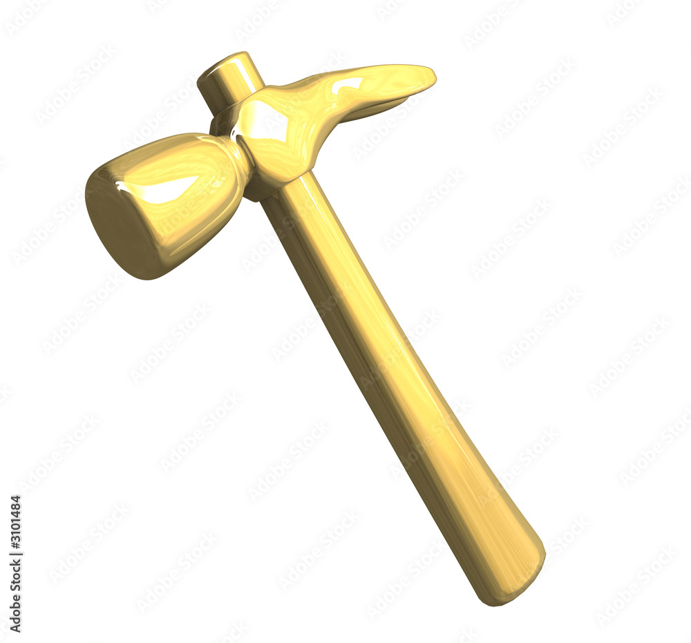 martello in oro giallo - metal golden hammer black foto de Stock | Adobe  Stock